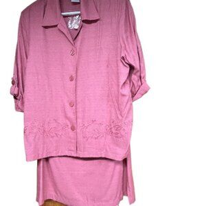 Med Rose Skirt Suit